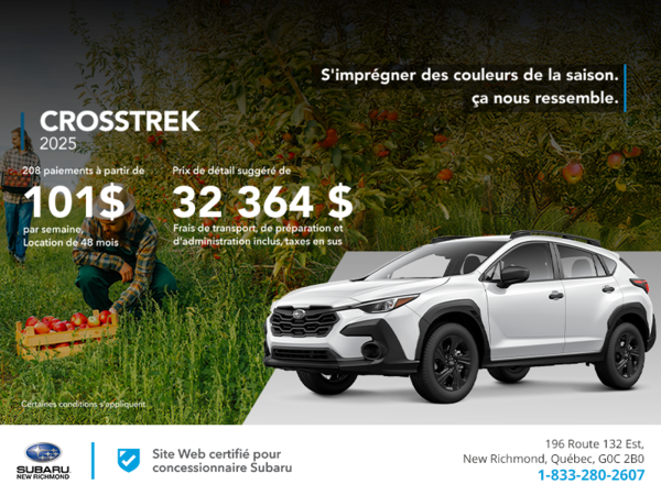 Procurez-vous le Crosstrek 2025!
