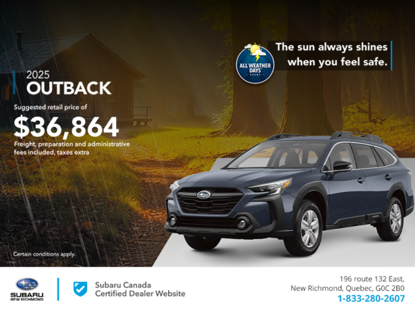 Get the 2025 Outback today!