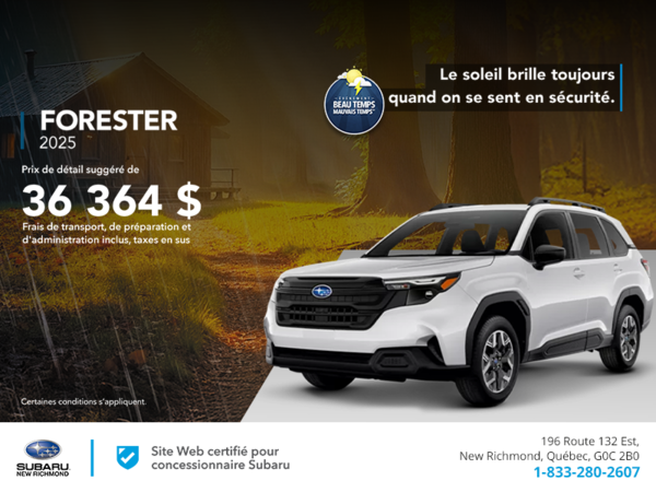Procurez-vous le Forester 2025!
