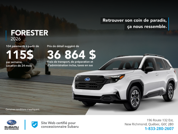 Procurez-vous le Forester 2026!