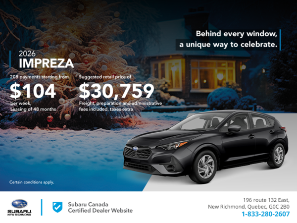 Get the 2026 Impreza!