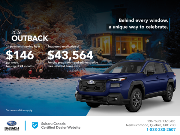 Get the 2026 Outback today!