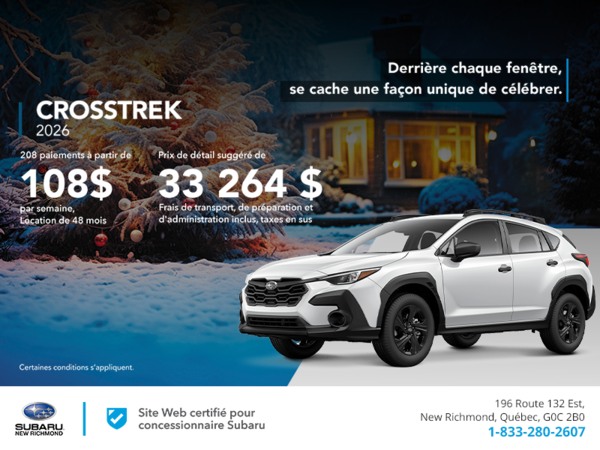 Procurez-vous le Crosstrek 2026!