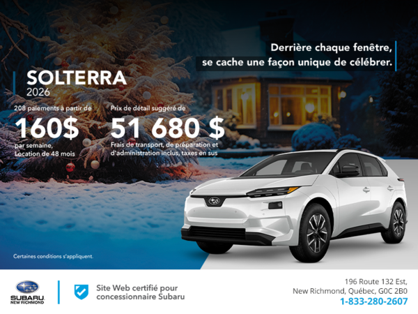 Procurez-vous le Solterra 2026!