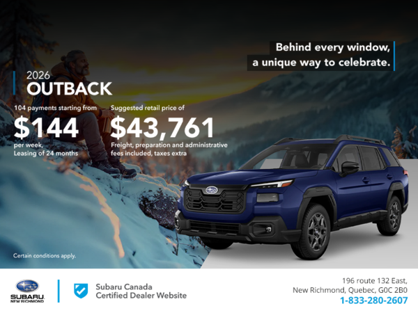 Get the 2026 Outback today!