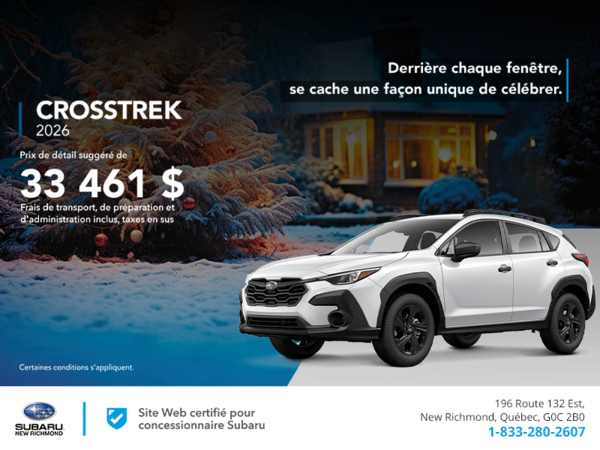 Procurez-vous le Crosstrek 2026!
