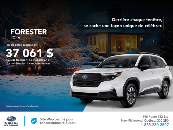 Procurez-vous le Forester 2026!