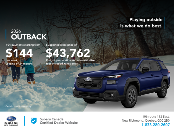 Get the 2026 Outback today!