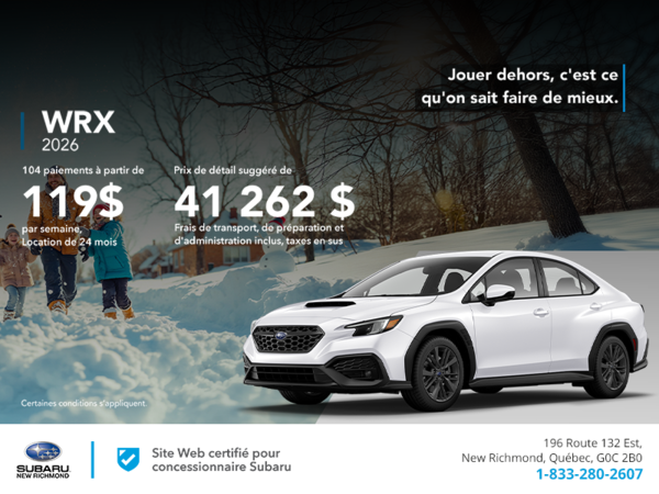 Procurez-vous la WRX 2026!