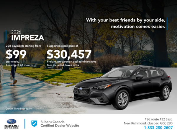Get the 2026 Impreza!