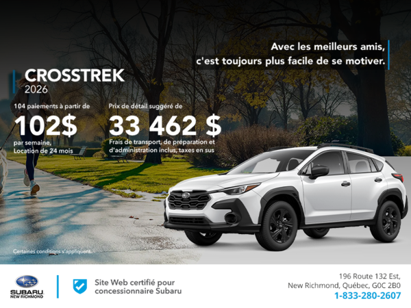 Procurez-vous le Crosstrek 2026!