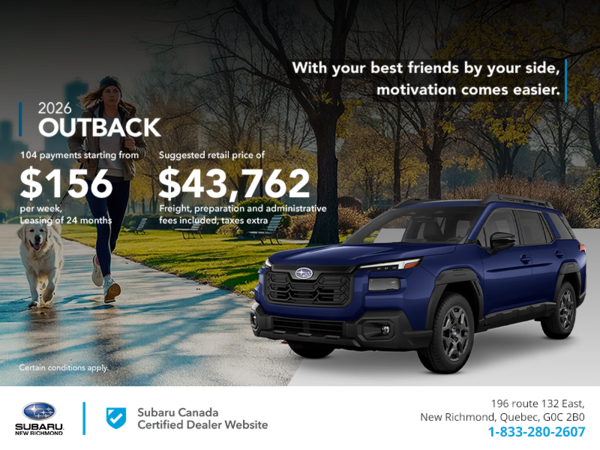 Get the 2026 Outback today!