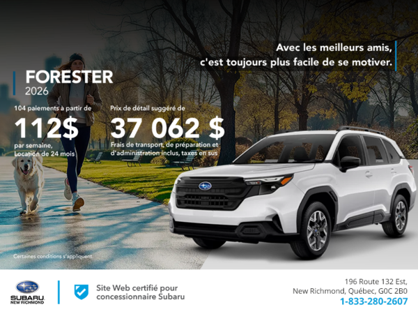 Procurez-vous le Forester 2026!