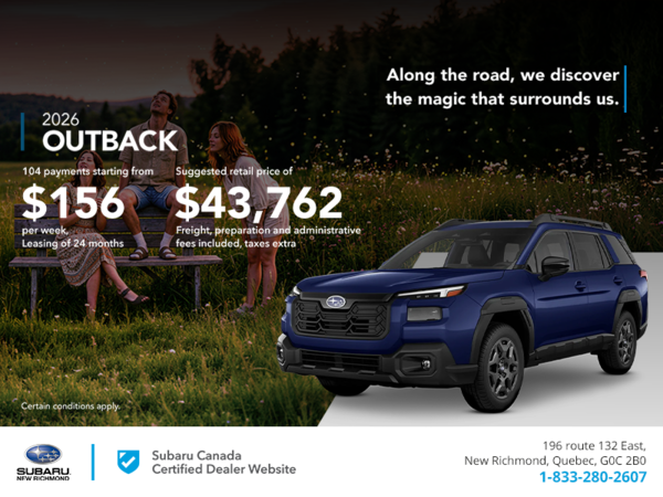 Get the 2026 Outback today!