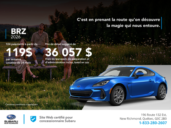 Procurez-vous la BRZ 2026!
