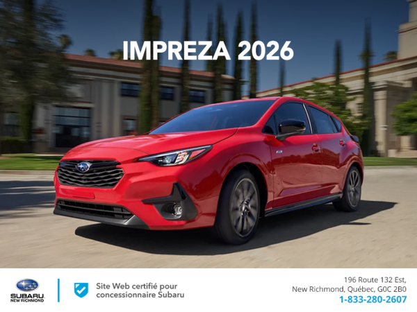 Procurez-vous la Impreza 2026!