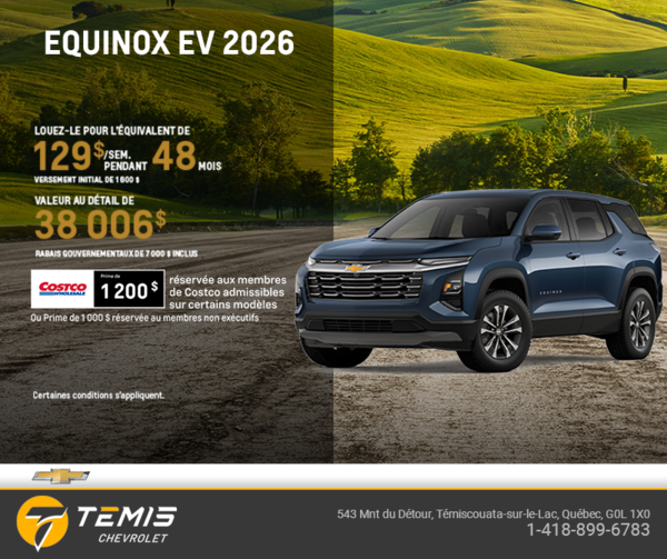 Procurez-vous le Chevrolet Equinox EV 2026