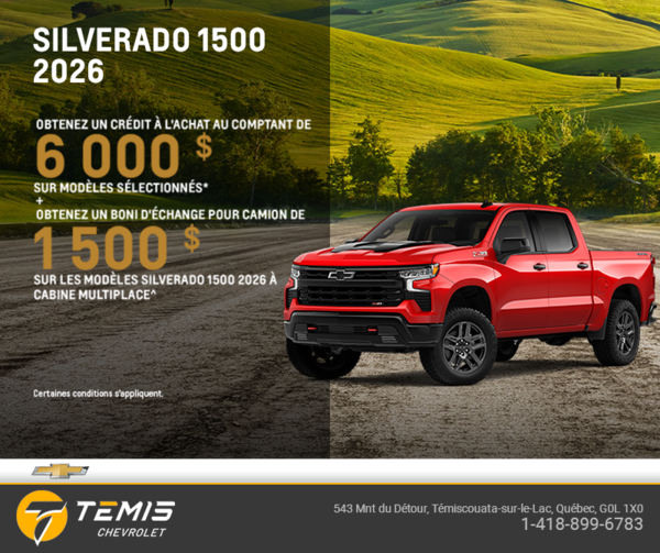 Procurez-vous le Chevrolet Silverado 1500 2026