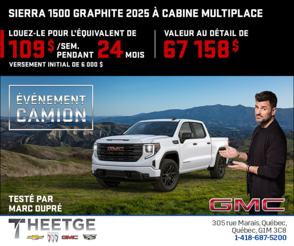 Le GMC Sierra 1500 Graphite à cabine multiplace 2025