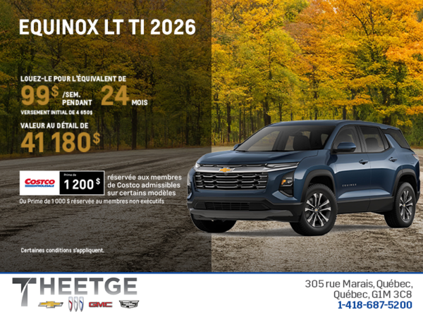 Procurez-vous le Chevrolet Equinox LT TI 2026