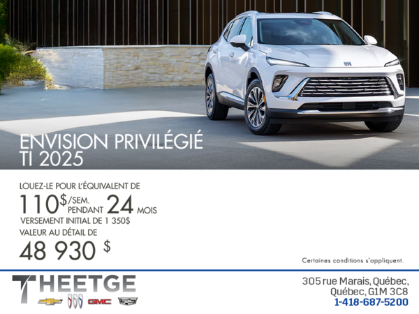 Procurez-vous la Buick Envision Privilégié TI 2025