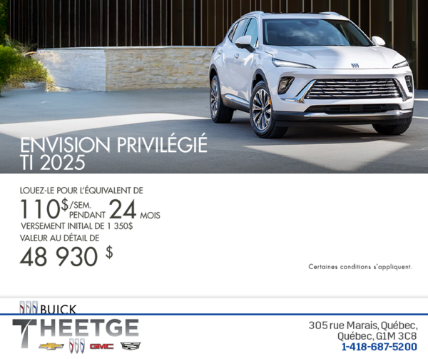 Procurez-vous la Buick Envision Privilégié TI 2025