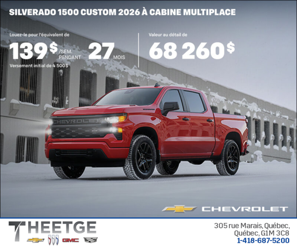 Procurez-vous le Chevrolet Silverado 1500 2026