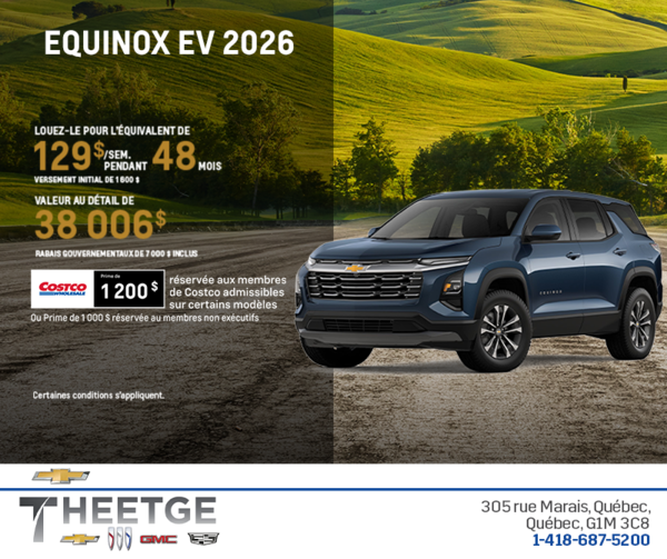 Procurez-vous le Chevrolet Equinox EV 2026