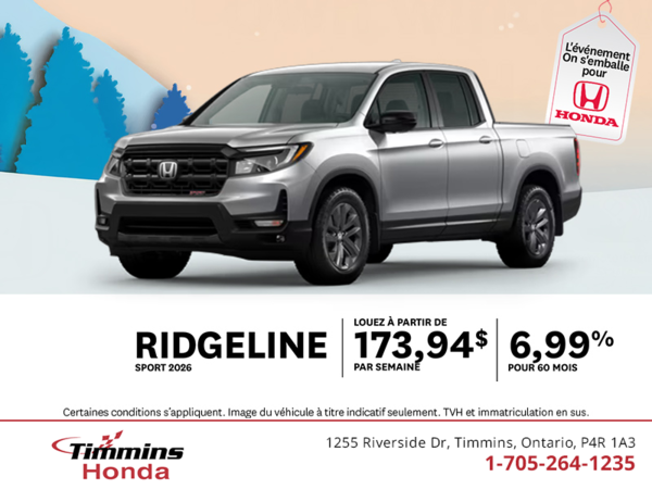 Procurez-vous le Honda Ridgeline 2026 !
