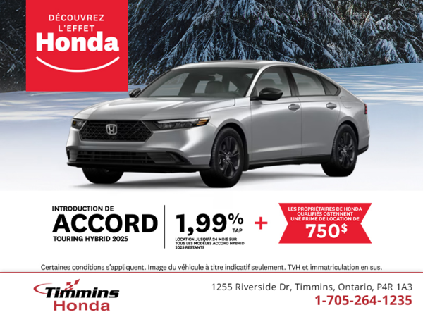 Obtenez le Honda Accord 2025 !
