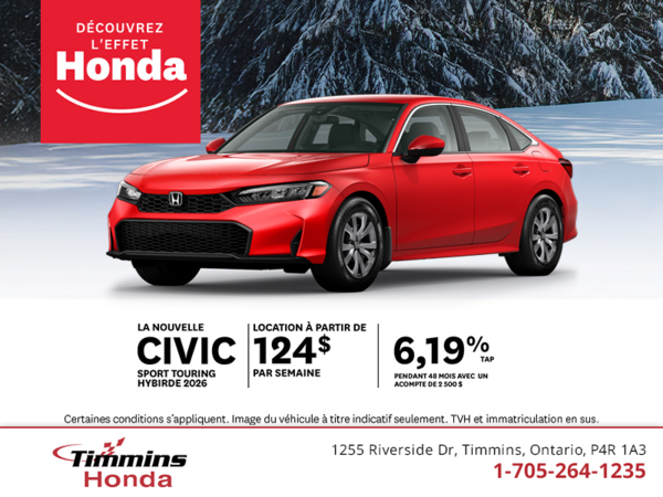 Procurez-vous le Honda Civic Hybride 2026