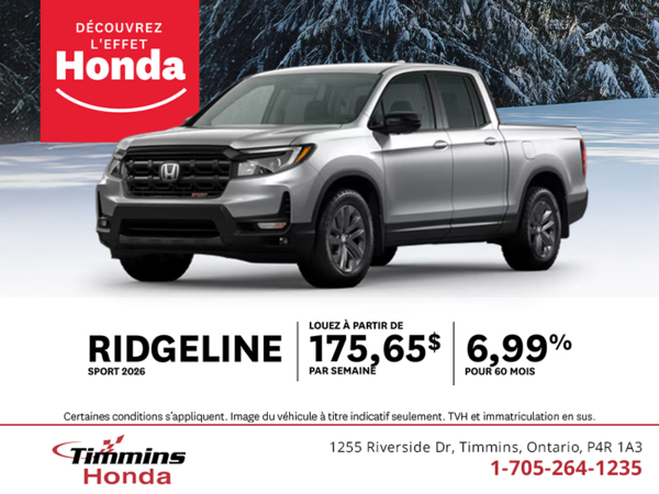 Procurez-vous le Honda Ridgeline 2026 !