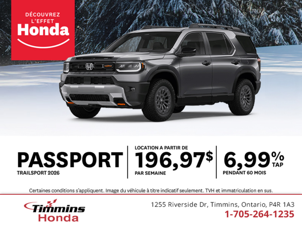 Procurez-vous le Honda Passport 2026!