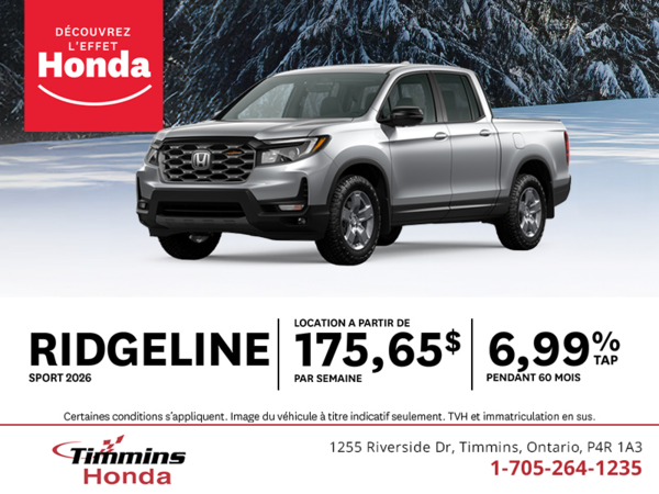Procurez-vous le Honda Ridgeline 2026 !