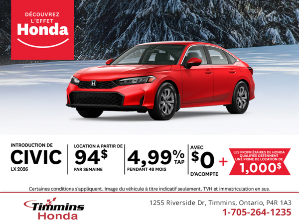 Procurez-vous le Honda Civic 2026