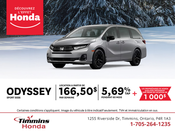 Procurez-vous le Honda Odyssey 2026 !