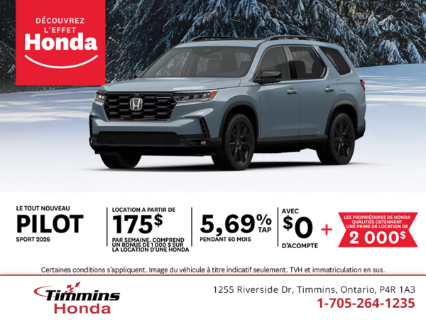 Procurez-vous le Honda Pilot 2026!