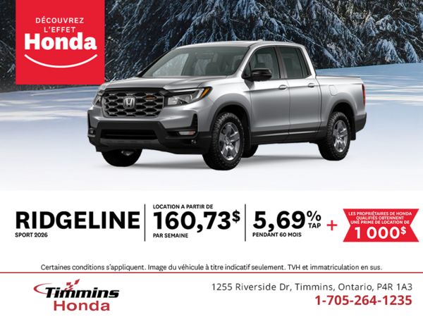 Procurez-vous le Honda Ridgeline 2026 !