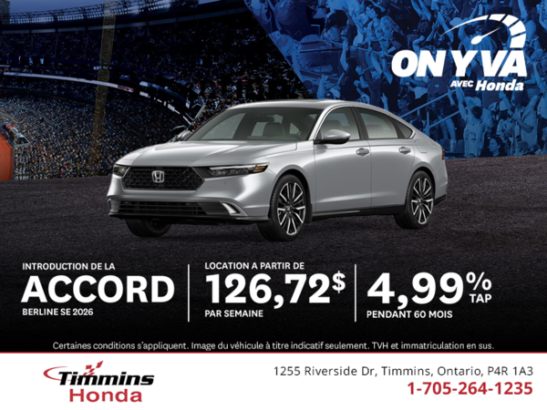 Obtenez la Honda Accord 2026 !