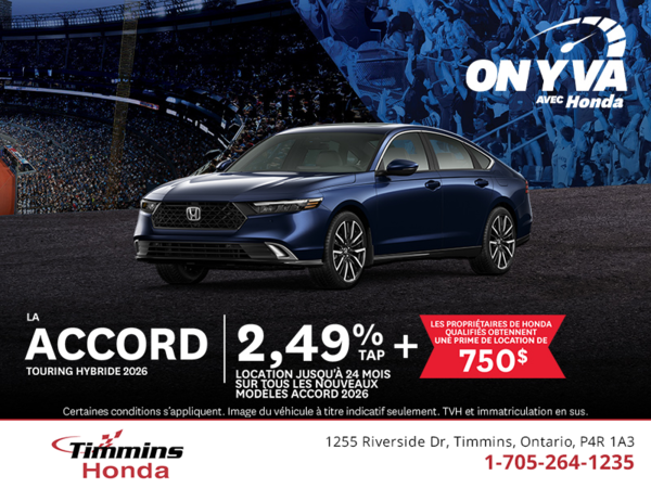 Obtenez la Honda Accord 2026 !