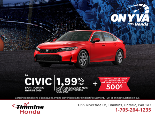 Procurez-vous la Honda Civic Hybride 2026