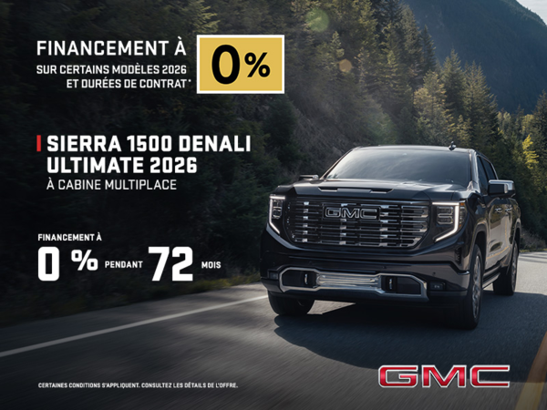 Le GMC Sierra 1500 2026 Denali Ultimate à Cabine Multiplace