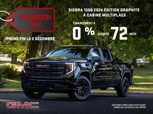 Le GMC Sierra 1500 Graphite à cabine multiplace 2024