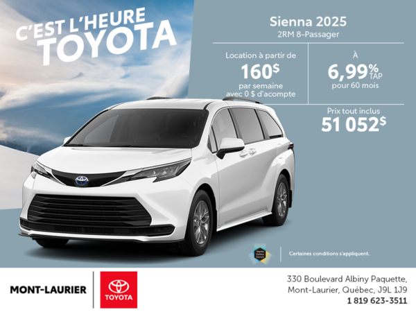 Toyota Sienna Hybrid 2025