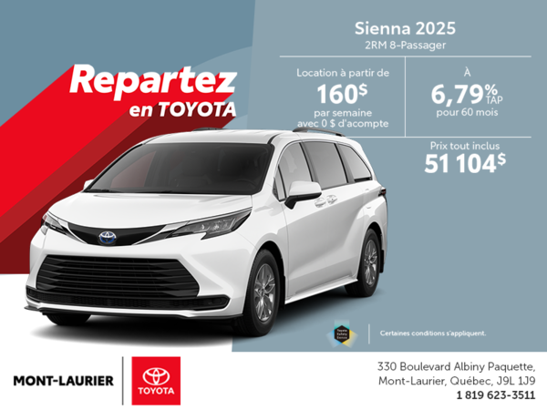 Toyota Sienna Hybrid 2025