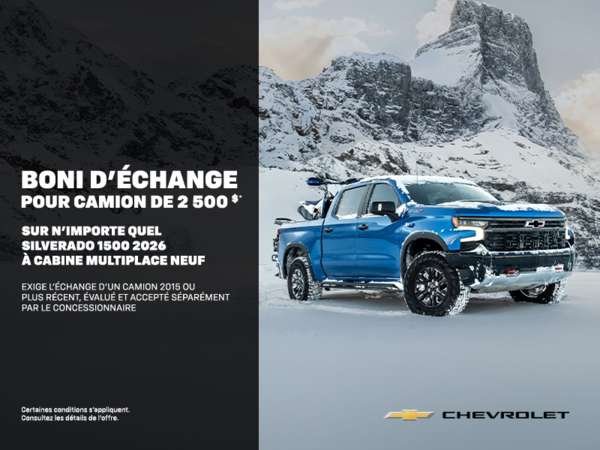 Procurez-vous le Chevrolet Silverado 1500 à cabine multiplace 2026