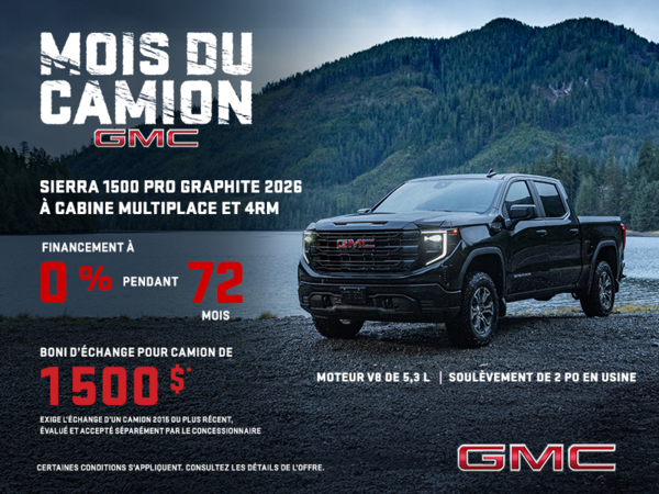 Le GMC Sierra 1500 Pro Graphite à Cabine Multiplace et 4RM