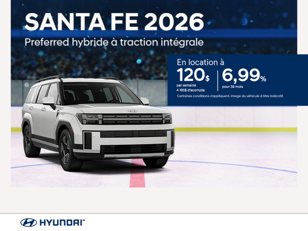 Procurez-vous le Hyundai Santa Fe Hybrid 2026