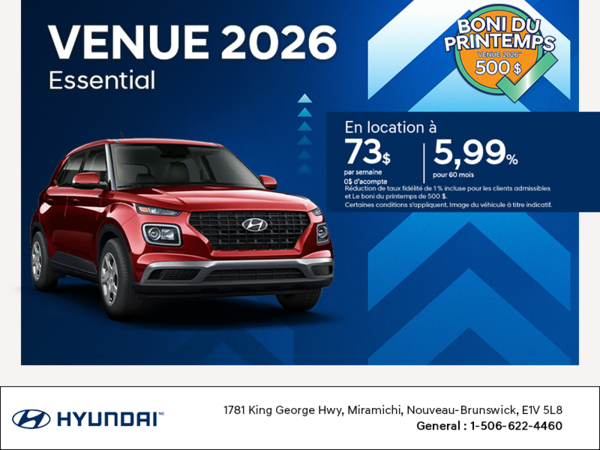 Procurez-vous le Hyundai Venue 2026