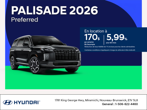 Procurez-vous le Hyundai Palisade 2026